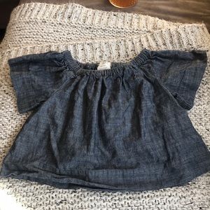 Crew cuts chambray/jean shirt.